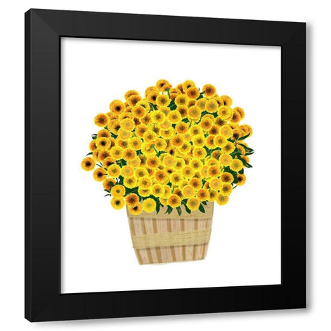 Yellow Mums Black Modern Wood Framed Art Print by Bucheli, Jen