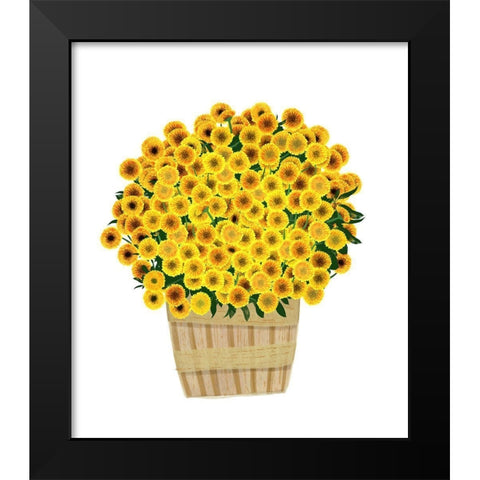 Yellow Mums Black Modern Wood Framed Art Print by Bucheli, Jen