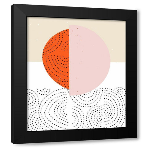 Minimalist Mod Circles Black Modern Wood Framed Art Print with Double Matting by Bucheli, Jen