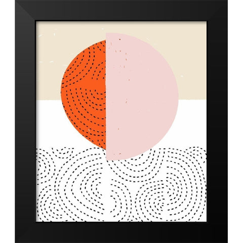 Minimalist Mod Circles Black Modern Wood Framed Art Print by Bucheli, Jen