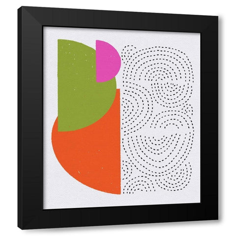 Minimalist Mod Arcs Black Modern Wood Framed Art Print with Double Matting by Bucheli, Jen