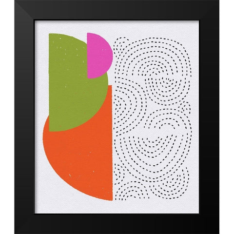 Minimalist Mod Arcs Black Modern Wood Framed Art Print by Bucheli, Jen