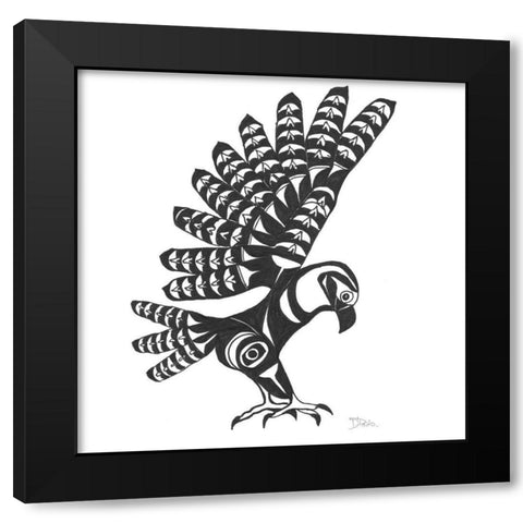 Tribal Eagle Black Modern Wood Framed Art Print with Double Matting by Pinto, Patricia