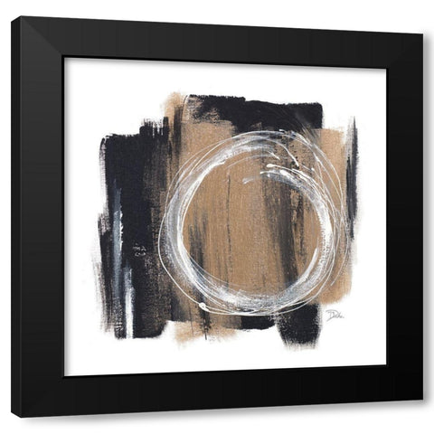 Circle Of Life Black Modern Wood Framed Art Print with Double Matting by Pinto, Patricia