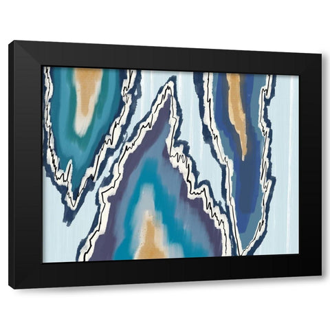 Wave Of Agates Black Modern Wood Framed Art Print with Double Matting by Torres, Melanie