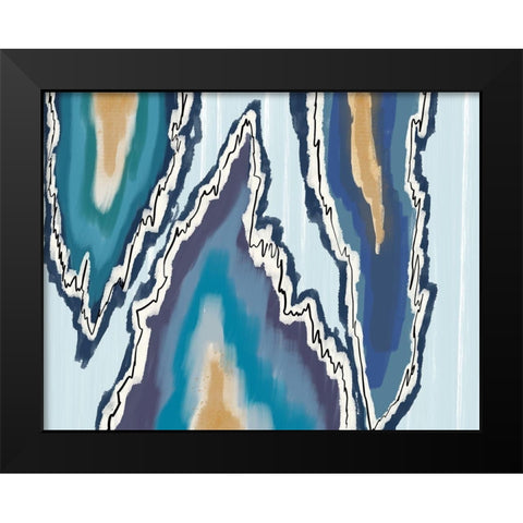 Wave Of Agates Black Modern Wood Framed Art Print by Torres, Melanie