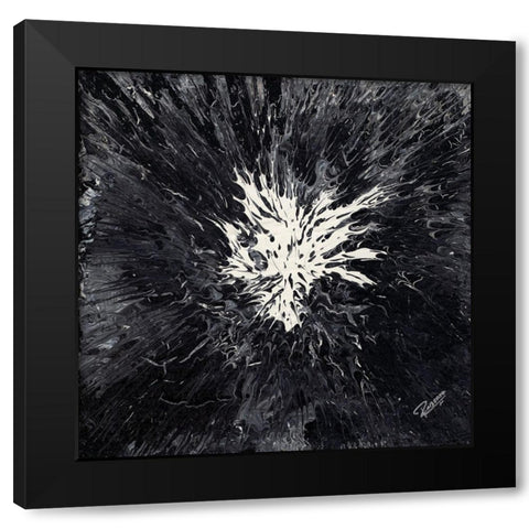 Falling Abstract Black Modern Wood Framed Art Print with Double Matting by Gonzalez, Roberto