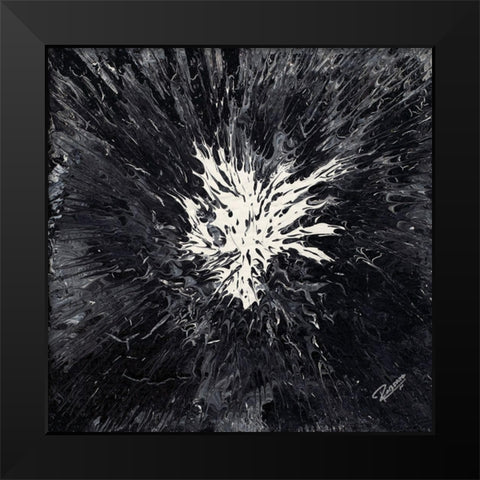 Falling Abstract Black Modern Wood Framed Art Print by Gonzalez, Roberto