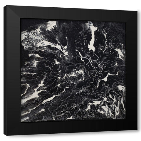 Incoming Storm Abstract Black Modern Wood Framed Art Print with Double Matting by Gonzalez, Roberto
