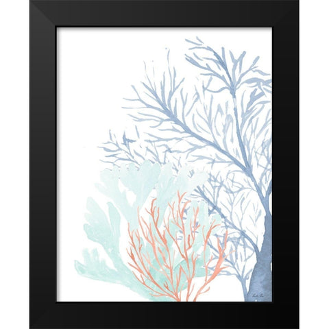 Triple Coral I Black Modern Wood Framed Art Print by Price, Lucille