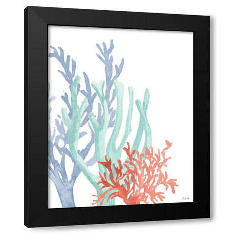 Triple Coral II Black Modern Wood Framed Art Print by Price, Lucille