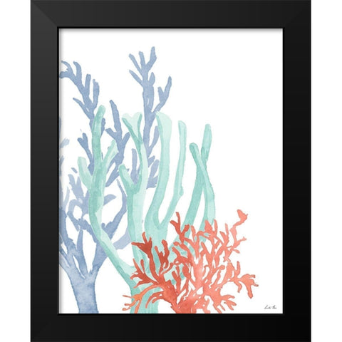 Triple Coral II Black Modern Wood Framed Art Print by Price, Lucille