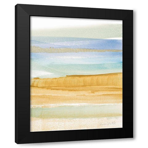 Peaceful Abstract Black Modern Wood Framed Art Print with Double Matting by Loreth, Lanie
