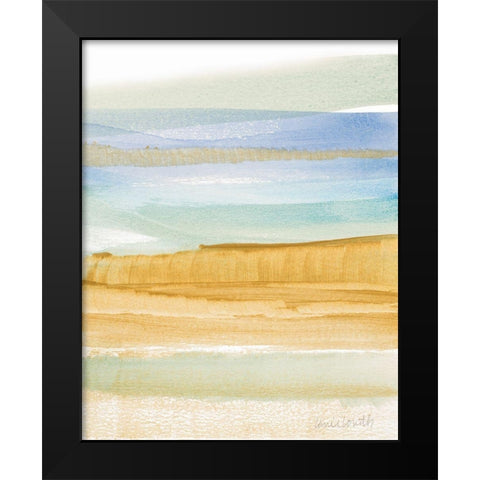 Peaceful Abstract Black Modern Wood Framed Art Print by Loreth, Lanie