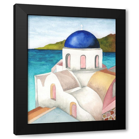 Santori I Black Modern Wood Framed Art Print with Double Matting by Medley, Elizabeth