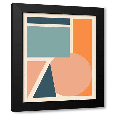 Papercut Abstract II Black Modern Wood Framed Art Print with Double Matting by Medley, Elizabeth