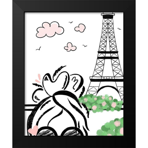 Paris Girl I Black Modern Wood Framed Art Print by Quach, Anna