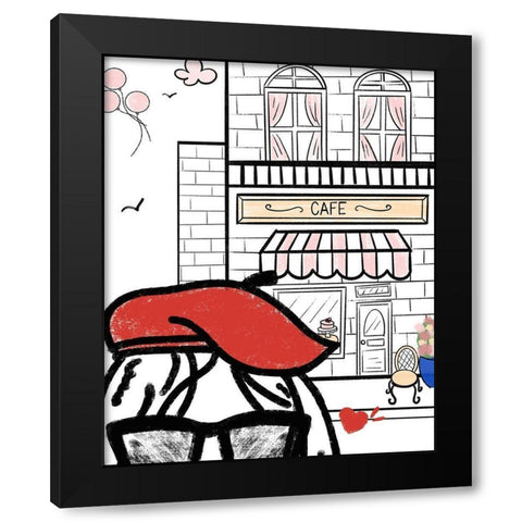 Paris Girl II Black Modern Wood Framed Art Print by Quach, Anna