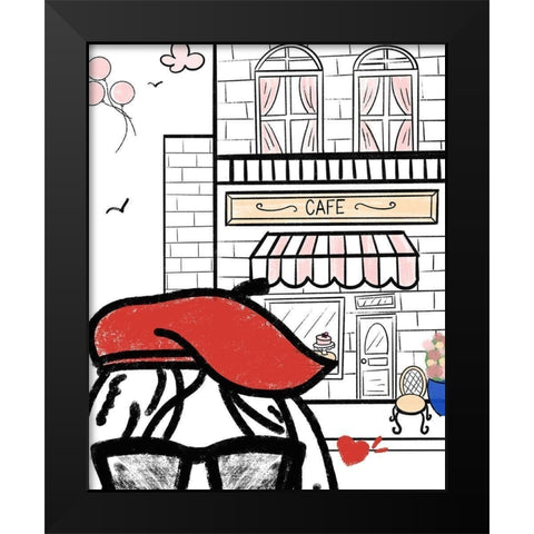 Paris Girl II Black Modern Wood Framed Art Print by Quach, Anna