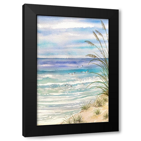 Watercolor Sea View I Black Modern Wood Framed Art Print by Biscardi, Nicholas