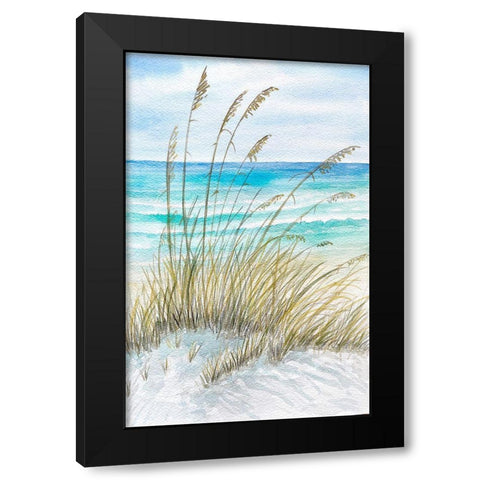 Watercolor Sea View II Black Modern Wood Framed Art Print with Double Matting by Biscardi, Nicholas