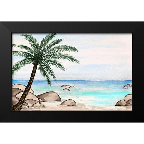 Beach Time Sunrise II Black Modern Wood Framed Art Print by Biscardi, Nicholas