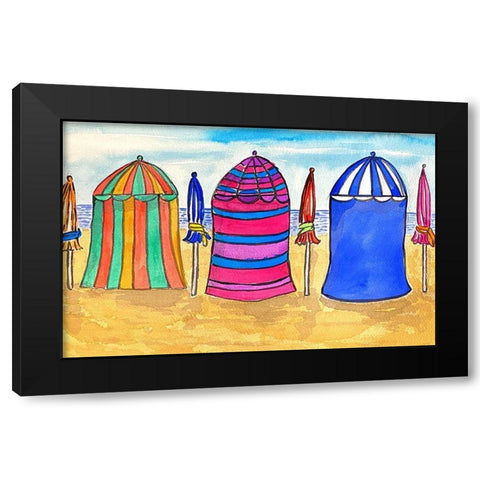 Cabana Beach I Black Modern Wood Framed Art Print by Biscardi, Nicholas