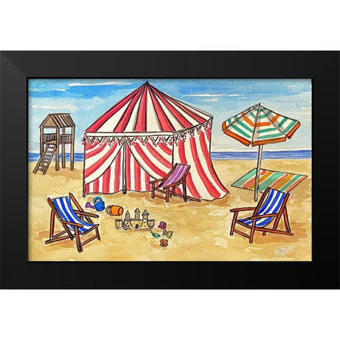 Cabana Beach II Black Modern Wood Framed Art Print by Biscardi, Nicholas