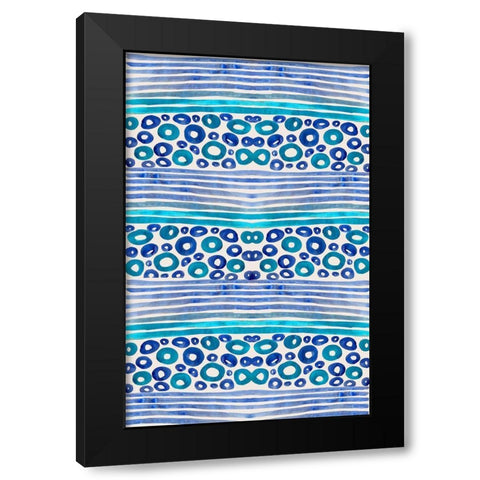 Aqua Blue Fun I Black Modern Wood Framed Art Print by Biscardi, Nicholas