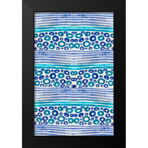 Aqua Blue Fun I Black Modern Wood Framed Art Print by Biscardi, Nicholas