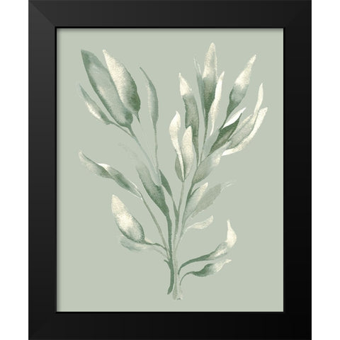 Tonal Green Ferns II Black Modern Wood Framed Art Print by Medley, Elizabeth