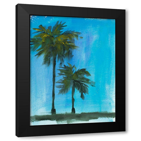 Twin Palms Black Modern Wood Framed Art Print with Double Matting by Slivka, Jane