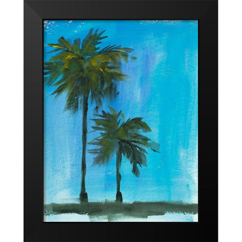 Twin Palms Black Modern Wood Framed Art Print by Slivka, Jane