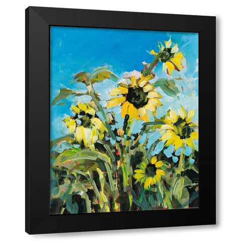 Sunflowers Black Modern Wood Framed Art Print with Double Matting by Slivka, Jane