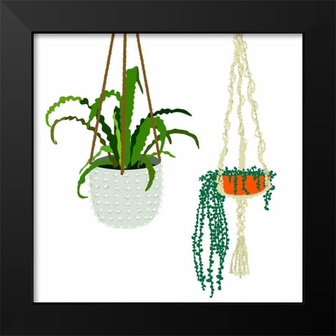 Hanging Plant Duo Black Modern Wood Framed Art Print by Bucheli, Jen