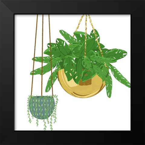 Hanging Plant Set Black Modern Wood Framed Art Print by Bucheli, Jen
