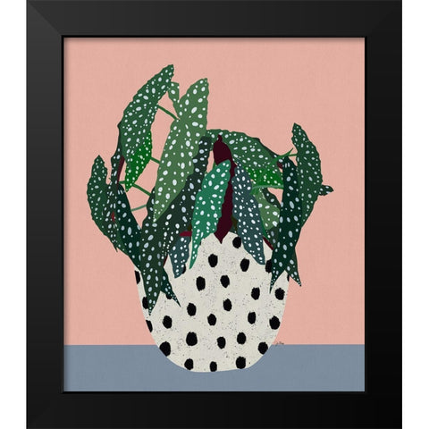 Plant in Dotted Pot Black Modern Wood Framed Art Print by Bucheli, Jen