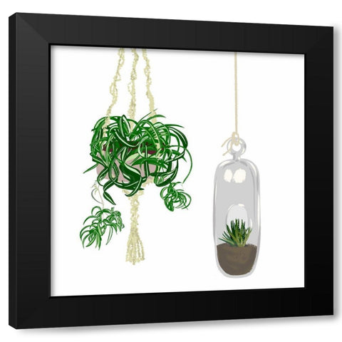Hanging Plant Set II Black Modern Wood Framed Art Print by Bucheli, Jen