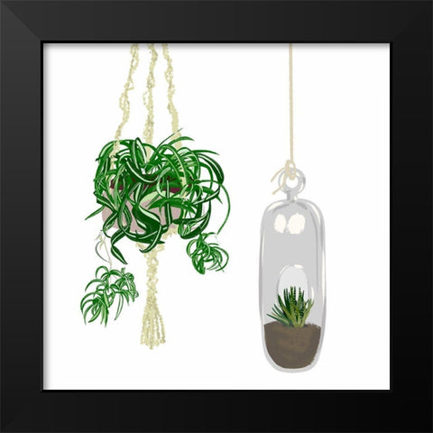 Hanging Plant Set II Black Modern Wood Framed Art Print by Bucheli, Jen