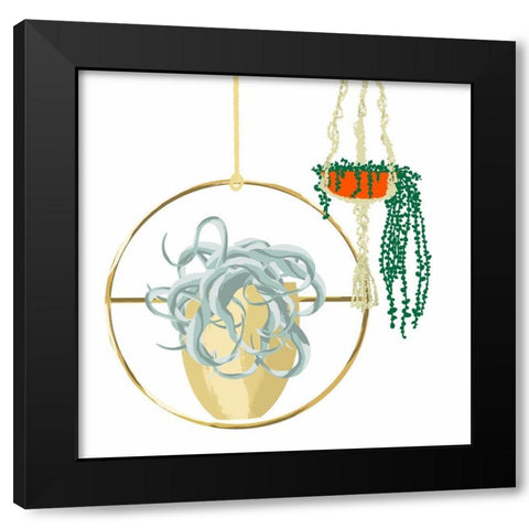 Hanging Plant Set III Black Modern Wood Framed Art Print by Bucheli, Jen