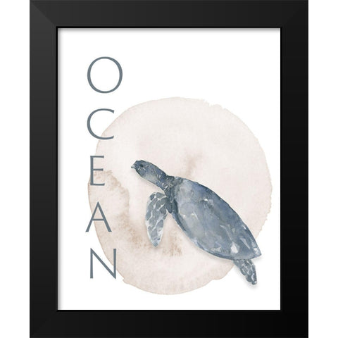 Ocean Turtle Black Modern Wood Framed Art Print by Price, Lucille
