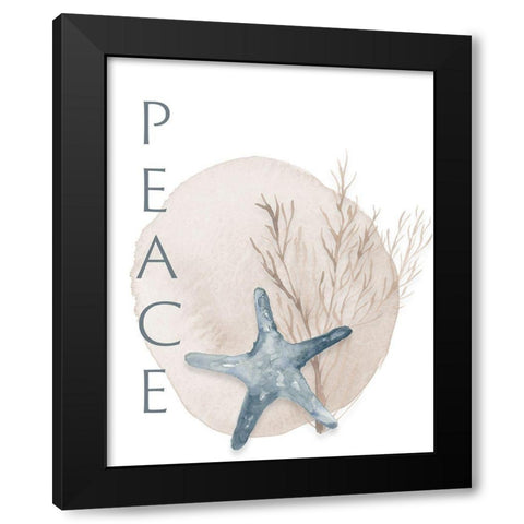 Peace Starfish Black Modern Wood Framed Art Print with Double Matting by Price, Lucille