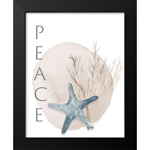 Peace Starfish Black Modern Wood Framed Art Print by Price, Lucille