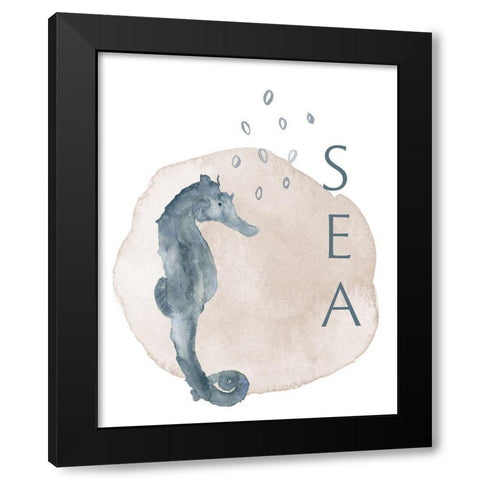 Sea Seahorse Black Modern Wood Framed Art Print with Double Matting by Price, Lucille