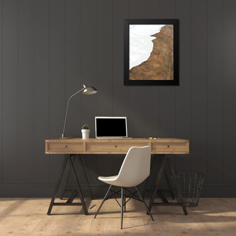 Golden Coastline I Black Modern Wood Framed Art Print by Meneely, Dan