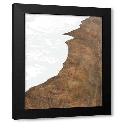 Golden Coastline I Black Modern Wood Framed Art Print by Meneely, Dan