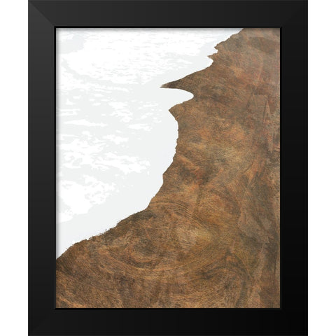 Golden Coastline I Black Modern Wood Framed Art Print by Meneely, Dan