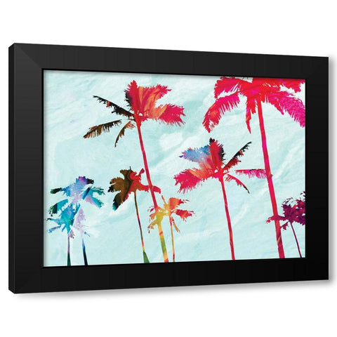 Colorful Beach Palms Black Modern Wood Framed Art Print with Double Matting by Meneely, Dan