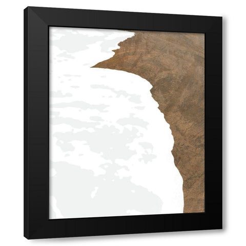 Golden Coastline II Black Modern Wood Framed Art Print with Double Matting by Meneely, Dan