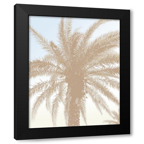 Tan Resting Palm Black Modern Wood Framed Art Print by Meneely, Dan